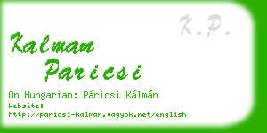 kalman paricsi business card