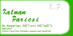 kalman paricsi business card